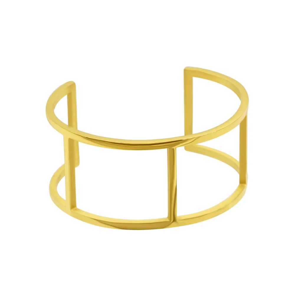 Ann Taylor Tarnish Resistant 14k Gold Plated Double Row Cuff Bracelet